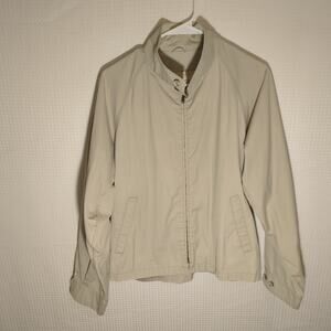 London Fog 40R Beige Harrington Jacket Cotton Blend Full Zip Vintage USA Made